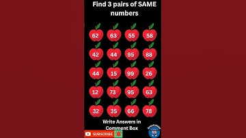 Find 3 pairs of Same Numbers | Only a Genius can Find Them | Hard Level