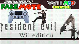 (201) FAKEMOTE  - Jogando Resident Evil 4 Wii Edition com controle de PS4