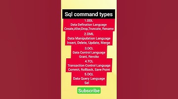 Sql Command Types | Command Types in Sql #sql #beginners #database