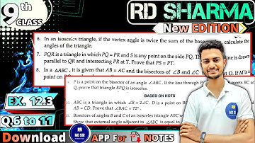 Exercise 12.3 Q6 to Q11 | RD Sharma Class 9 | Chapter 12 Congruent Triangles | CBSE | MD Sir 9