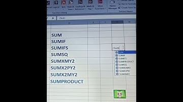 SUM, SUMIF, SUMIFS, SUMSQ, SUMXMY2, SUMS2MY2, SUMX2PY2,SUMPRODUCT functions