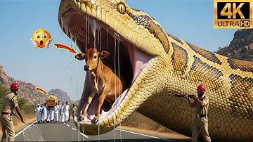 🐍🚨 Fearless Heroes vs. Giant Python – Mother Cow Saved in Dramatic Rescue!