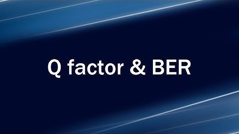 Lecture 1: Noise Sources L Q factor and BER