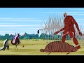 GODZILLA'S Atomic Breath vs ATTACK ON TITAN: Size Comparison 2021 | Godzilla Animation Cartoon