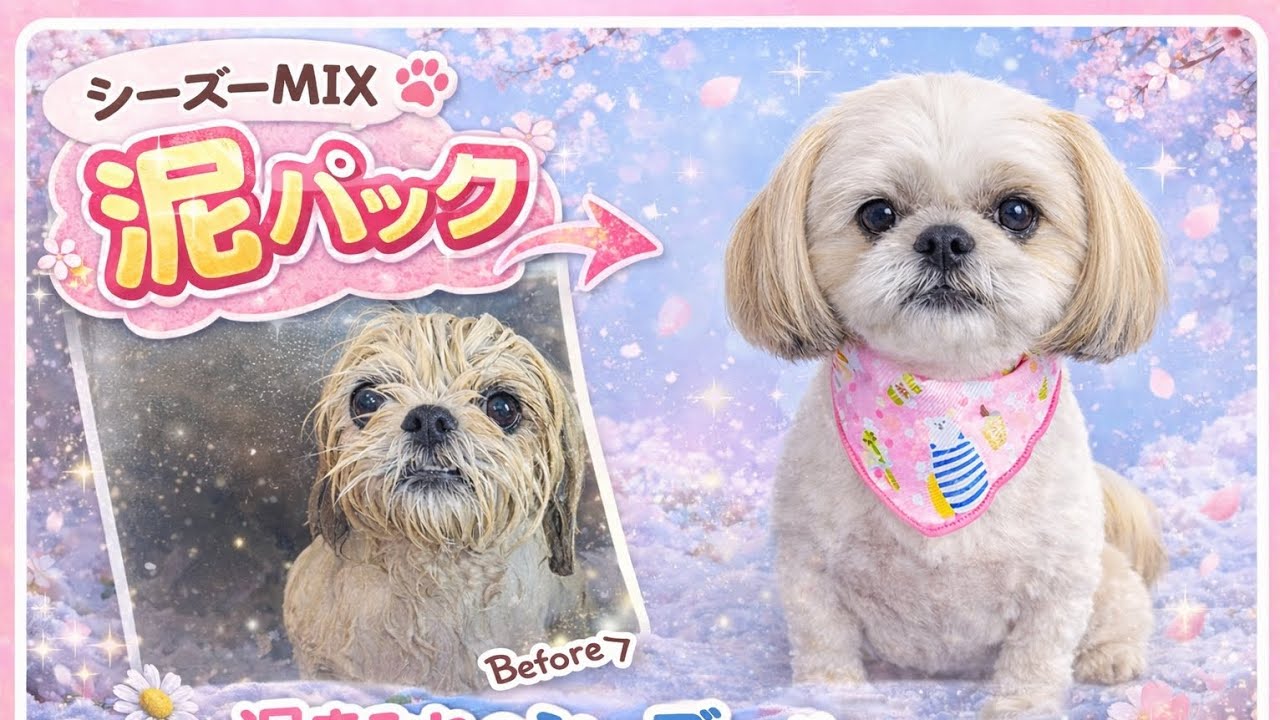 【トリミング】シーズーMIX【泥パック】