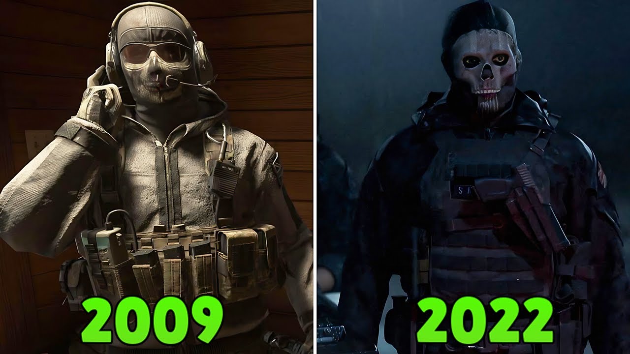 Ghost Old vs New Comparison in Modern Warfare II - 2009-2022 