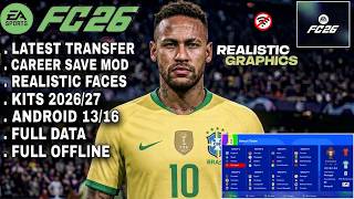 FIFA 16 MOBILE MOD EA FC 26 ANDROID OFFLINE CAREER MODE UPDATE KITS 2026/27 REAL FACES & TRANSFERS screenshot 2