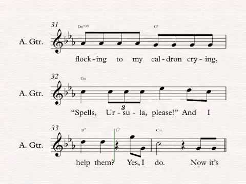 guitar poor unfortunate souls the little mermaid sheet music little mermaid piano sheet music