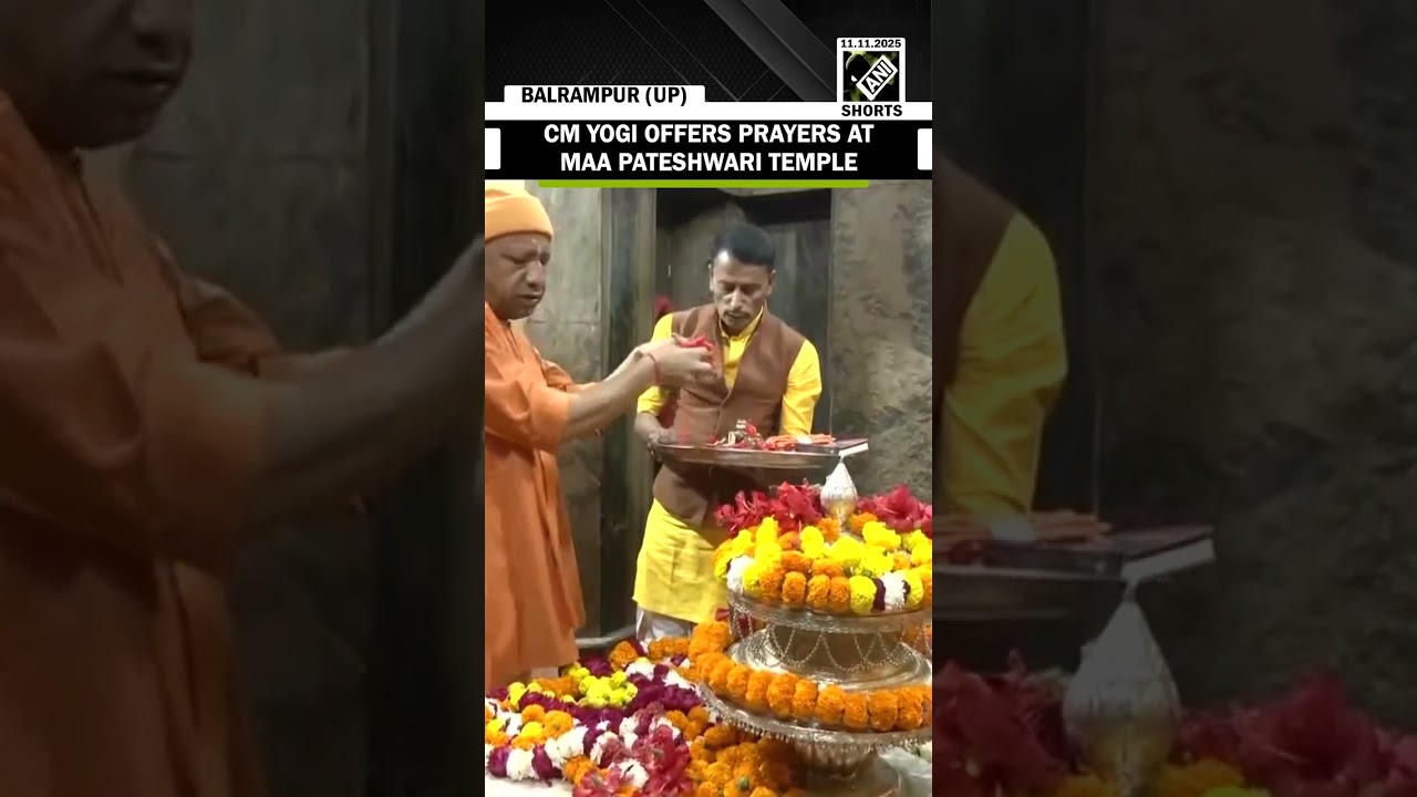 UP CM Yogi Adityanath offers prayers at Maa Pateshwari temple in Balrampur