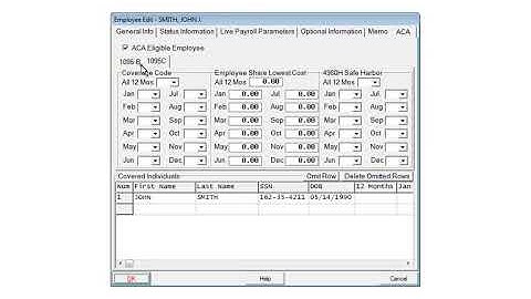 AMS Payroll - ACA File - 1095-B Existing Employees
