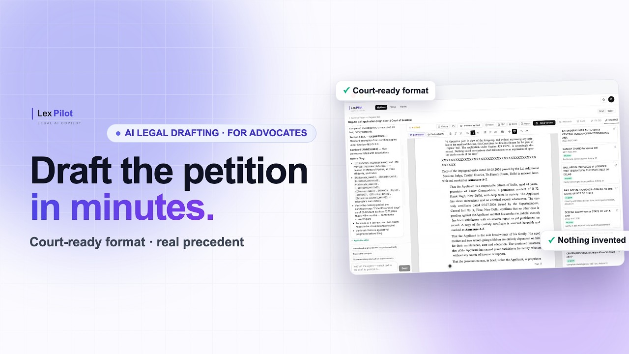 Draft a court-ready bail petition in minutes
