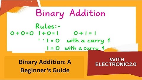 Binary addition | how to add two binary number @Electronic2. 