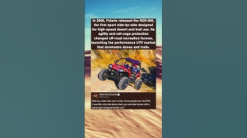 In 2008, Polaris released the RZR 800, the first sport side-by-side designed for high-speed desert
