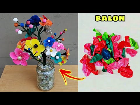 CARA MEMBUAT BUNGA DARI BALON | HIASAN RUANGAN