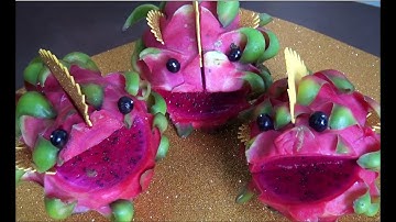 Cách làm con cá bằng quả thanh long bày mâm cỗ trung thu