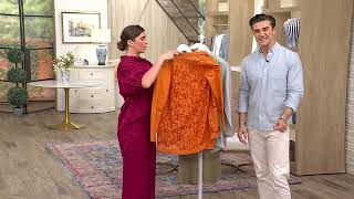 LOGO by Lori Goldstein Lace and Knit Open Front Cardigan on QVC