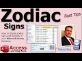 How to Display Zodiac Signs and Symbols Based on Date of Birth in your Microsoft Access Database