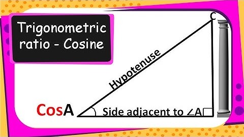 Maths - Trigonometric Ratio: What is Cosine of an angle - Trigonometry Part 4 - English