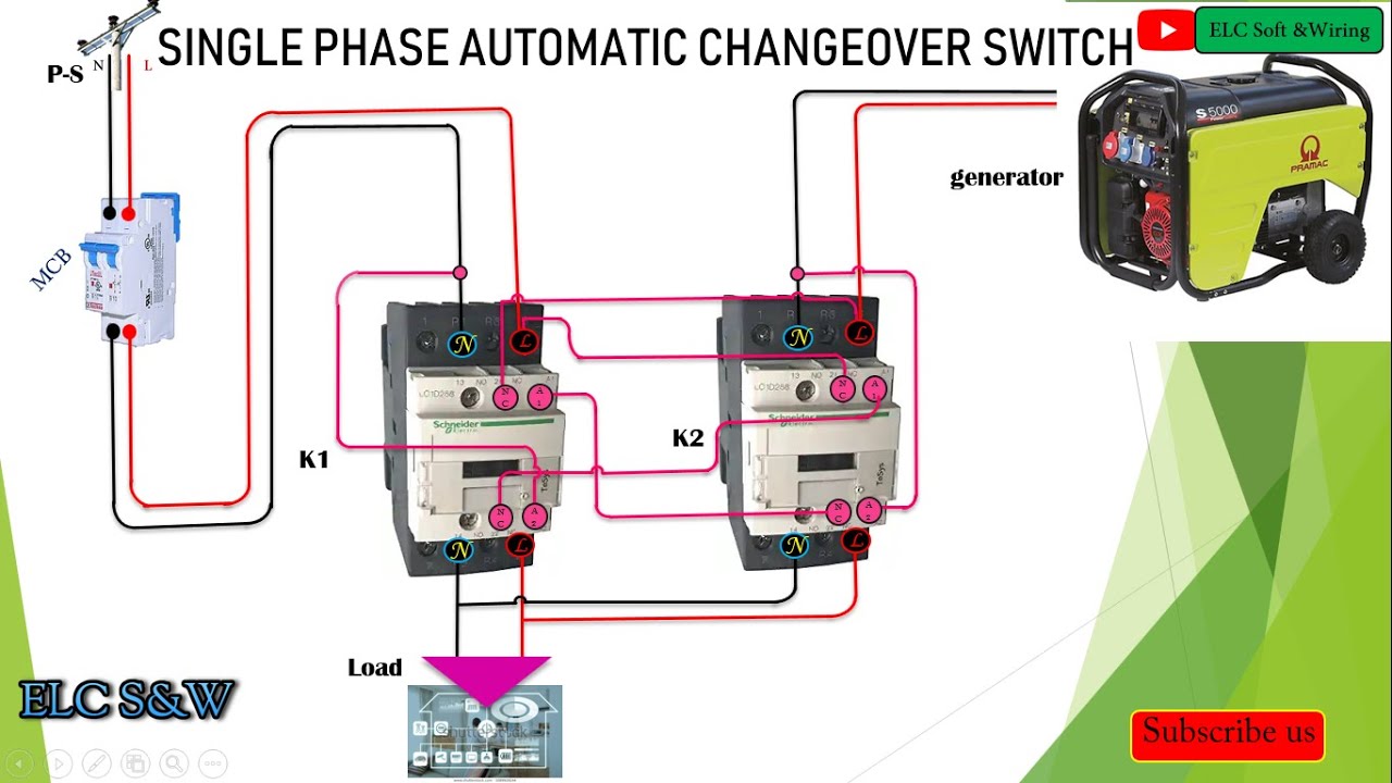 Single phase Automatic Changeover Switch/With Circuit diagram. - YouTube