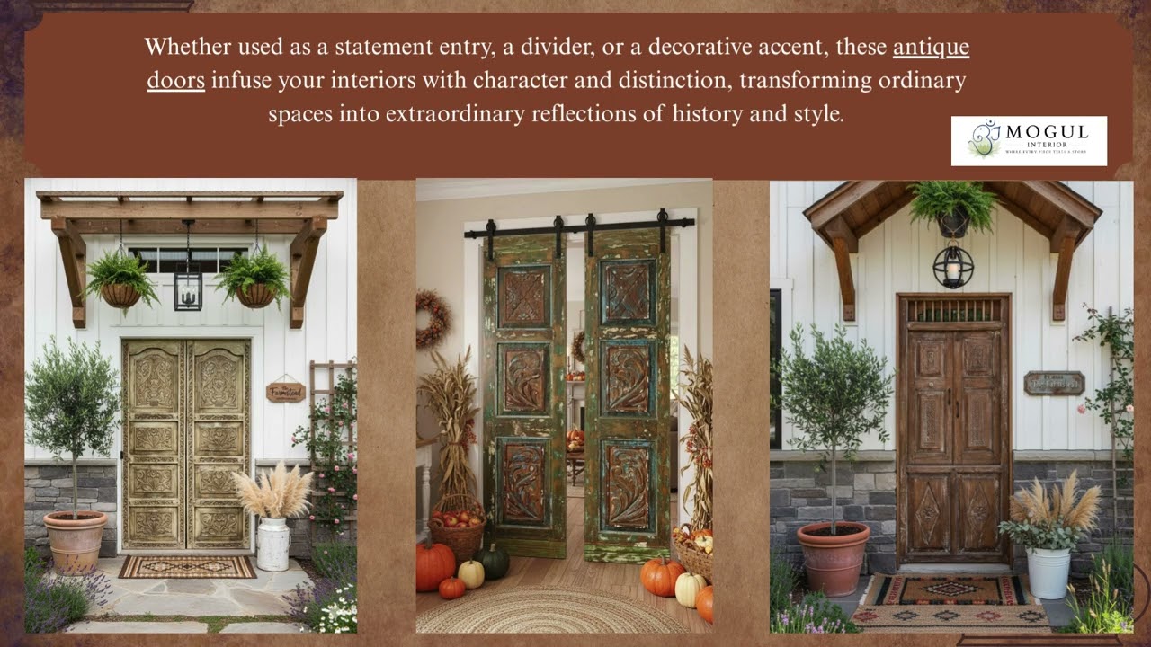 Bold Dramatic Design, Colorful Carved Doors & Decor