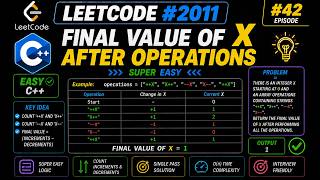 LeetCode 2011: Final Value of X After Operations | Super Easy
