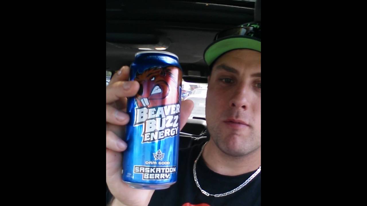 Beaver Buzz Energy drink review. Saskatoon Berry Flavour. Yum!