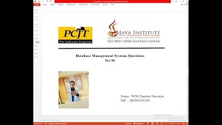 Question Set 06 | Database Management System | Java Institute