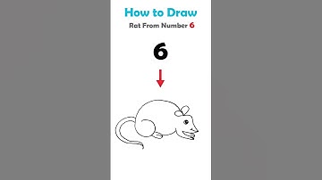 🐀How to Draw Rat From Number 6 🐀| Easy Rat Drawing Step By Step | Number Drawing #shorts #drawing
