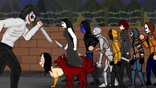 Jeff The Killer vs Masky, Jane, Momo, Smile Dog, The Rake, Eyeless Jack, Hoodie, Tici Toby, #Shorts