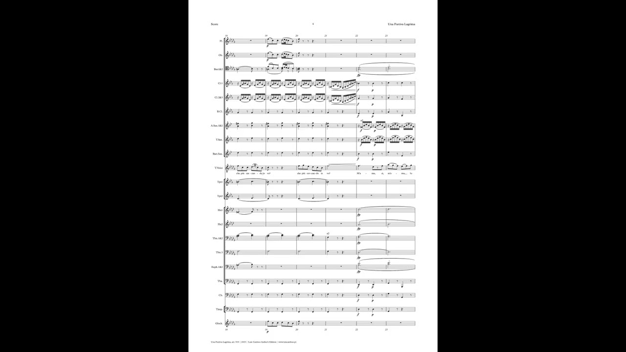 Una Furtiva Lagrima (arr. for Tenor Voice & Concert Band)