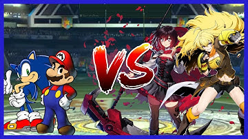 [M.U.G.E.N] TBIG [Request Fight] Sonic and Super Better Mario vs Ruby Rose and Yang Xiao Long