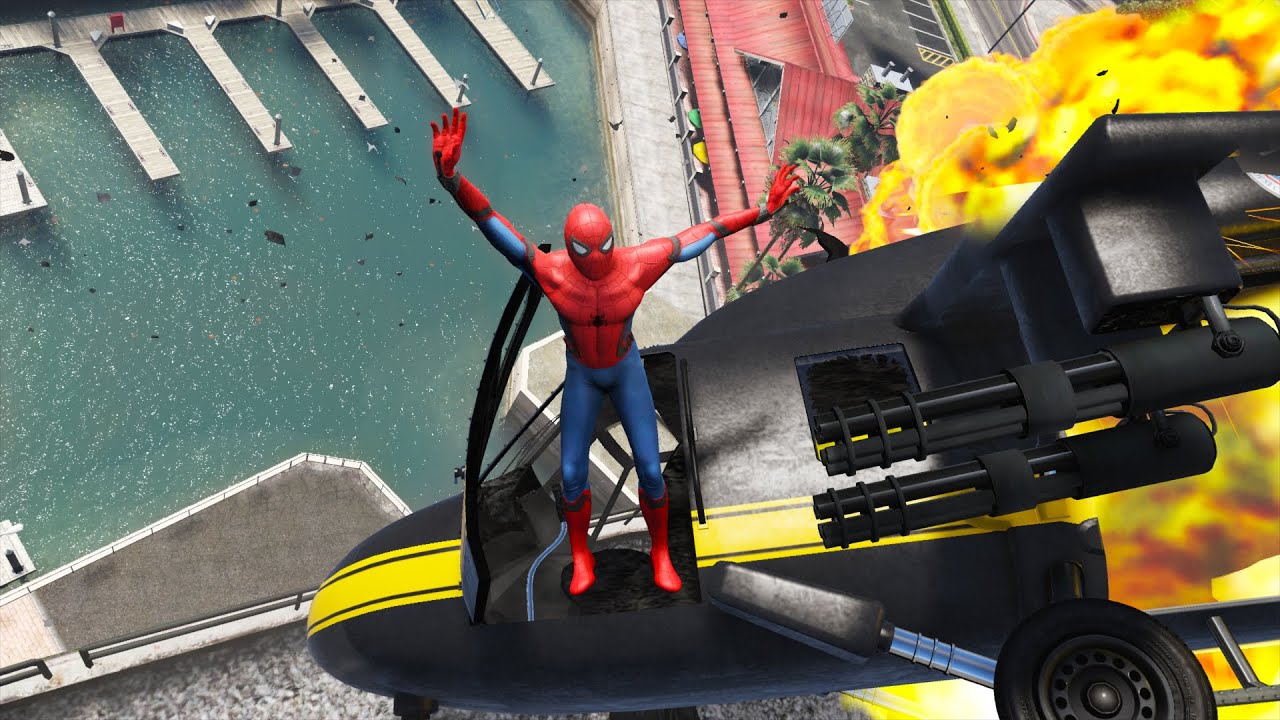 GTA 5 Crazy Helicopter Crashes & Spiderman Ragdolls Ep.5