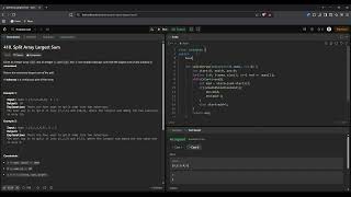 Split Array Largest Sum | LeetCode Hard Problem 410