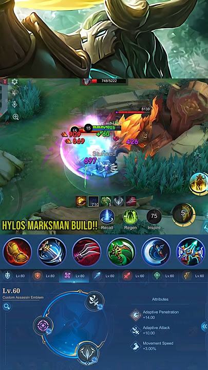 Hylos Marksman Build, Insane One Hit Damage Build (Part 5) - MLBB #gameplayproplayer #hylos #MLBB