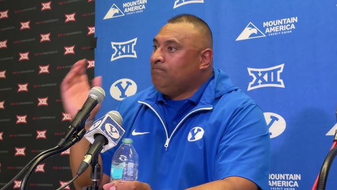 BYU Football Postgame | Kalani Sitake | BYU 34, Baylor 28 - YouTube
