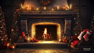 Crackling Fireplace in a Cozy Christmas Living Room 🔥 Winter Ambiance ❄️ Christmas Magic 🎄