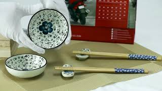 Japanese tableware set Ceramics Sushi Saucer Set for Two in Gift Box