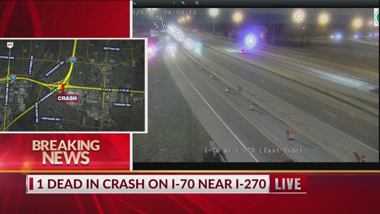 One dead in east Columbus crash that closed I-70 East - YouTube
