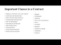 Important Clauses Required for a Contract