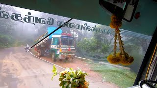 Private Bus Driving In Misty Road in Kolli Malai Hills