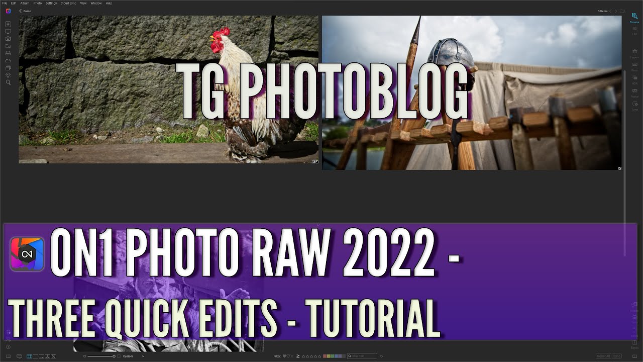 ON1 Photo Raw 2022 Tutorial - Three Quick Full Edits - YouTube