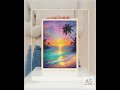 Printable Wall Art Tropical Beach Sunset Print: Colorful Coastal (Multiple Sizes)