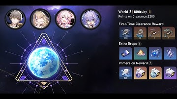 Simulated Universe World 3 Difficulty 2 : Gepard Boss Fight - Honkai Star Rail - F2P Account