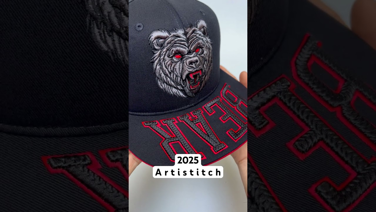 A 2025 Sculptural 3D embroidery bear project vs. A multi-layer 3D embroidery bear project from 2019.