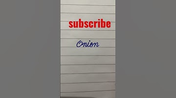 How to write Onion in cursive writing |#trending #viral #writing #cursivewriting #india