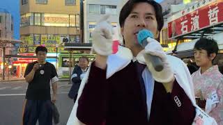 西川口駅で演説。vs左翼しばき隊。石濱哲信応援。