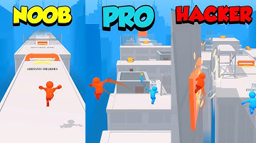NOOB vs PRO vs HACKER - Parkour Race Freerun Game Part 1
