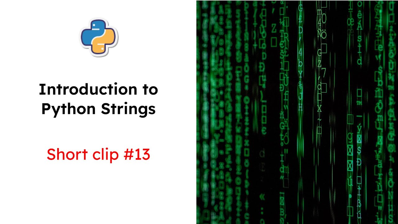 Python Strings - Introduction (#13) - YouTube