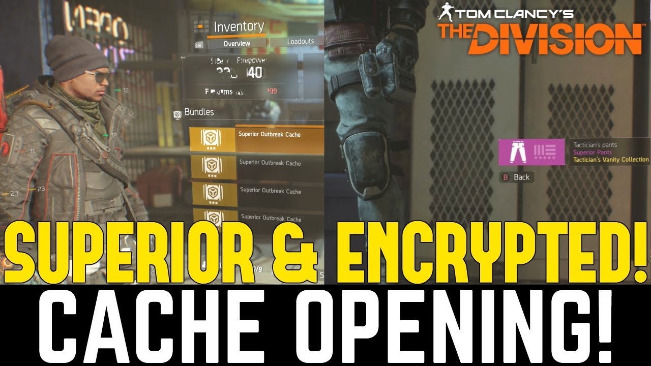 The Division: SUPERIOR & ENCRYPTED CACHE OPENING! 1.7 Classified Gear ...