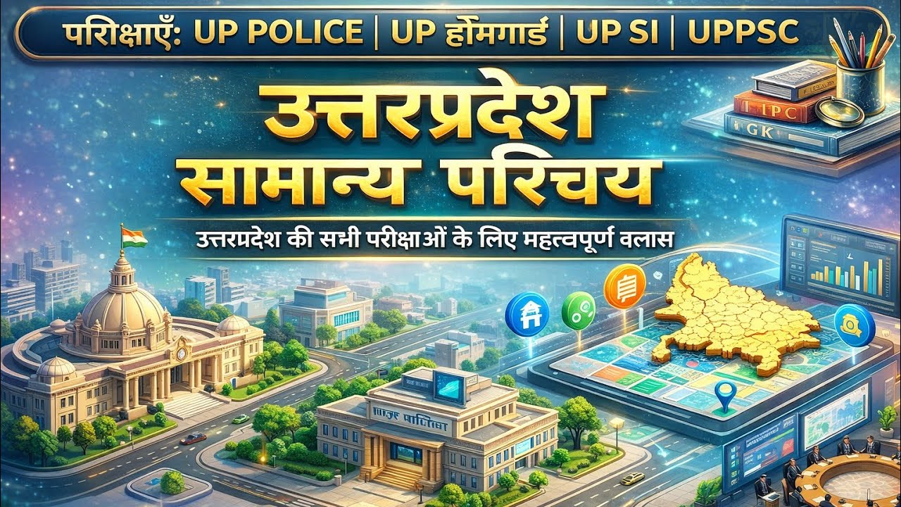 उत्तर प्रदेश सामान्य परिचय | UP Police, UP SI, Homeguard Exam 2025 | MCQ + PYQ